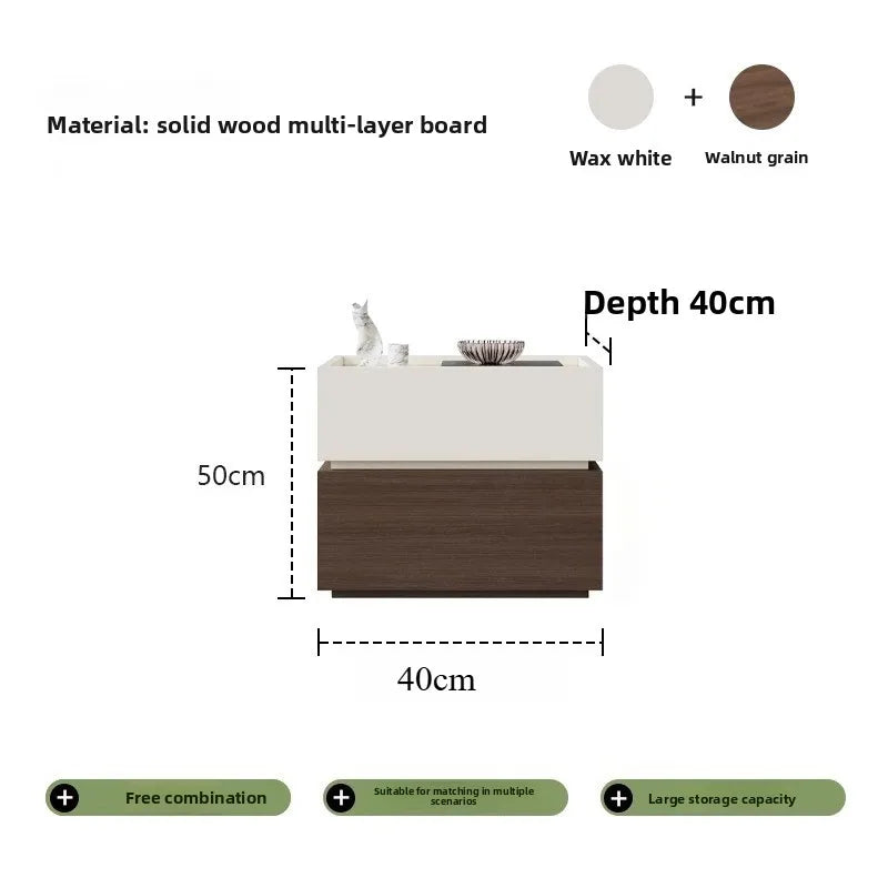 Solid wood paint-free board bedside table household bedroom small bedside storage cabinet