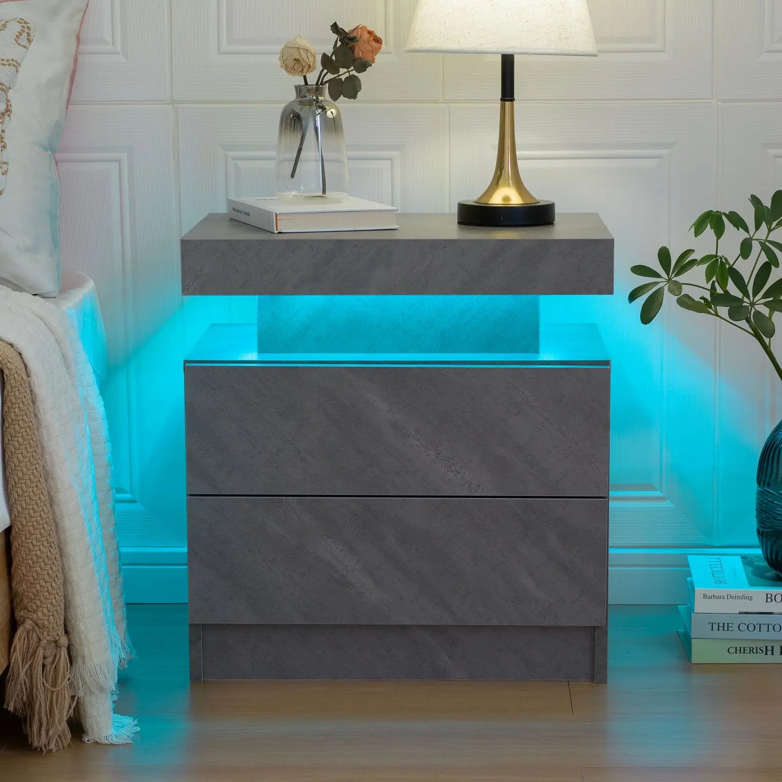 NightGuard™ LED Nightstand with RGB Lights & 2 Drawers