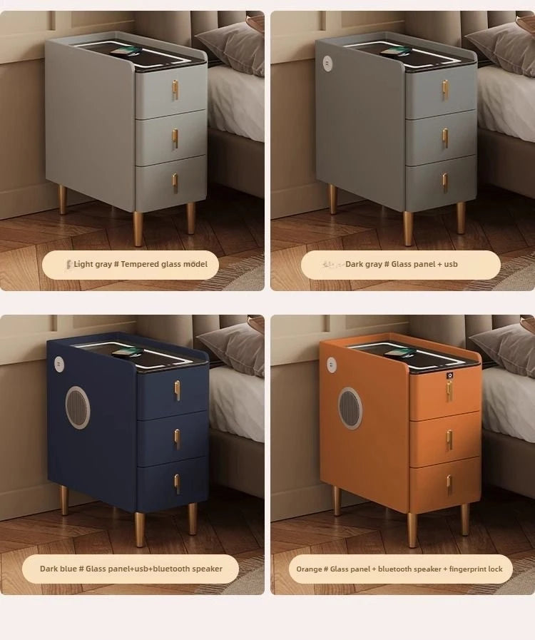 NightGuard™ Ultra-Thin Smart Nightstand with Wireless Charging & Marble Top