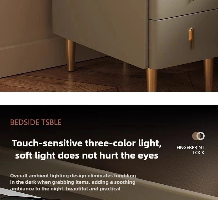 NightGuard™ Ultra-Thin Smart Nightstand with Wireless Charging & Marble Top