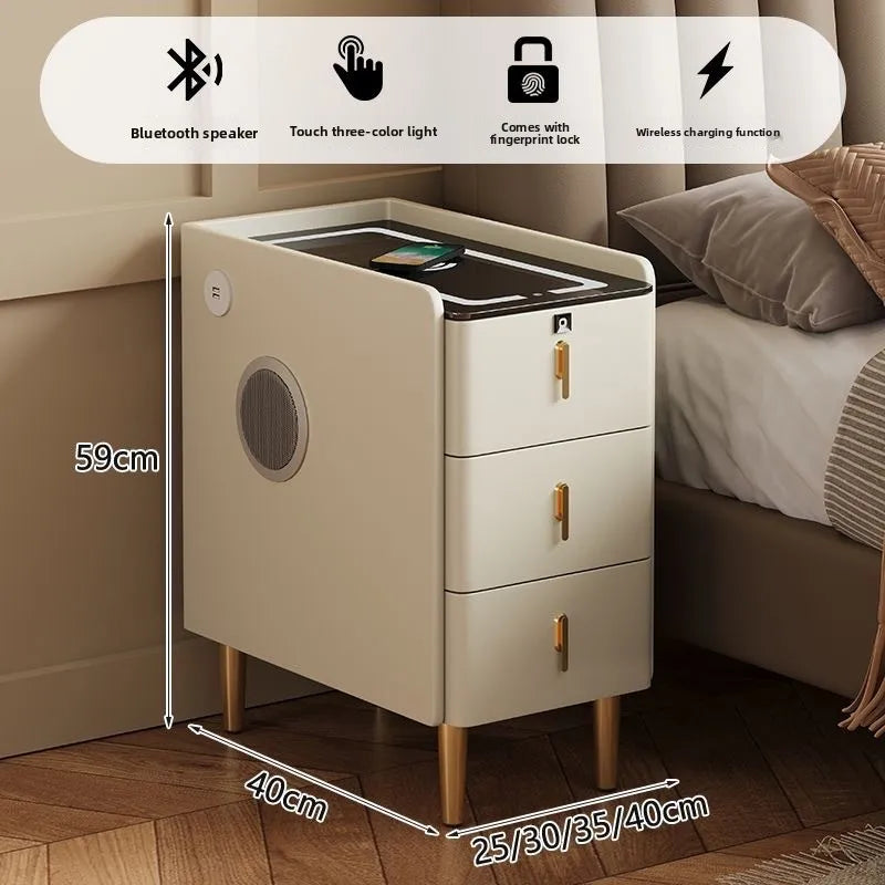 NightGuard™ Ultra-Thin Smart Nightstand with Wireless Charging & Marble Top