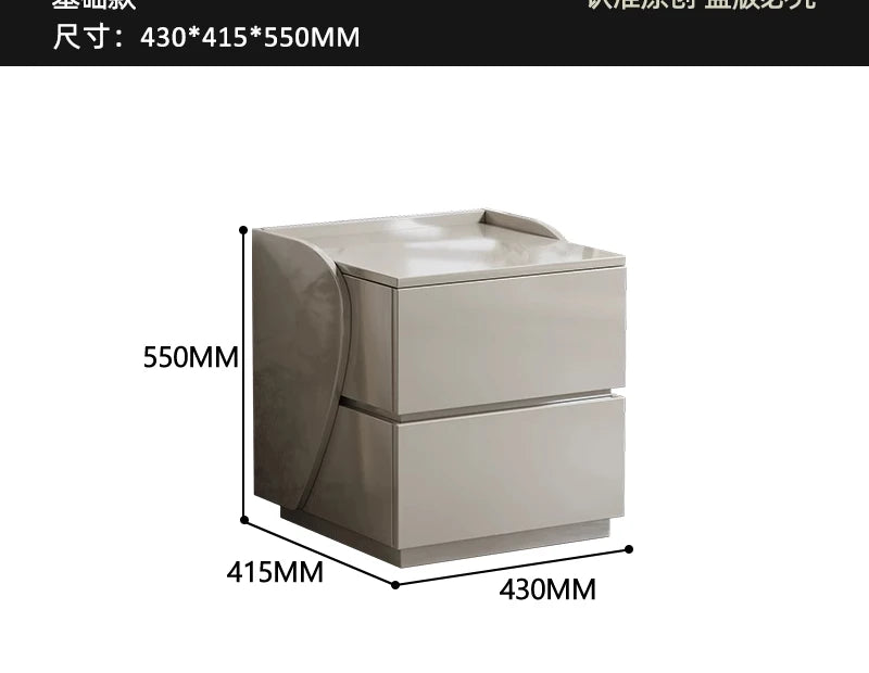 Multifunctional bedside table wireless charging 2024 new master bedroom smart atmosphere light simple modern minimalist storage