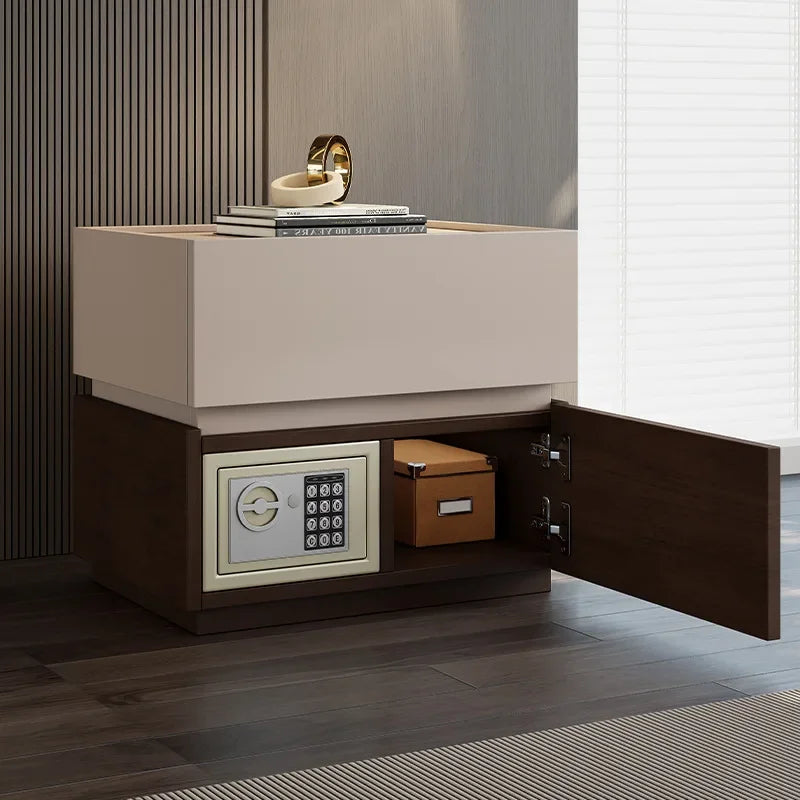 Solid wood paint-free board bedside table household bedroom small bedside storage cabinet