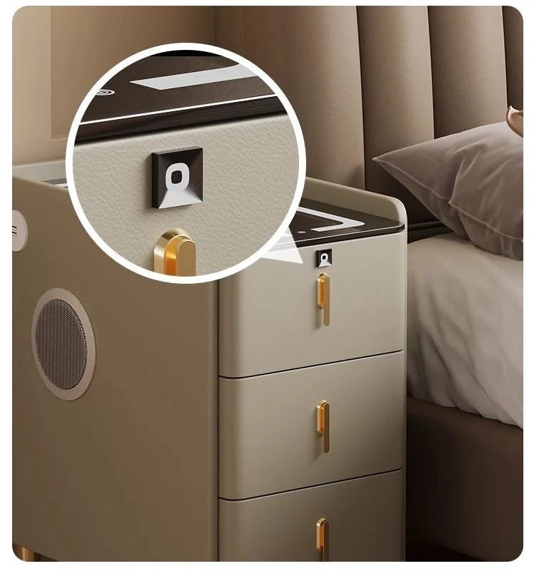 NightGuard™ Ultra-Thin Smart Nightstand with Wireless Charging & Marble Top