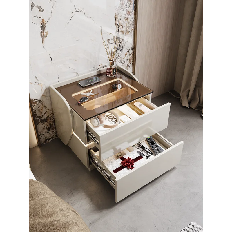 NightGuard™ Multifunctional Nightstand with Wireless Charging & Atmosphere Light