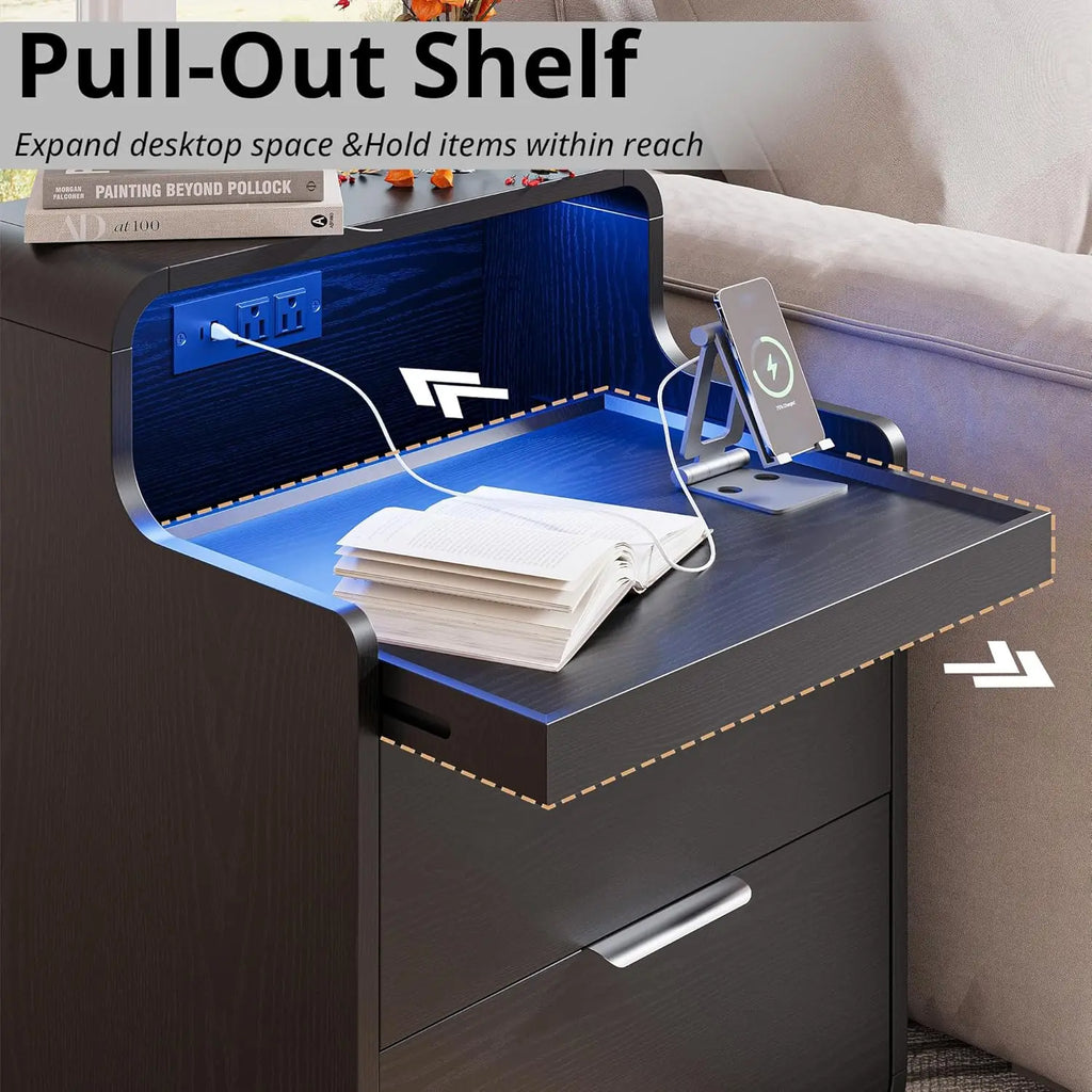 NightGuard™ Nightstand with Charging Station & LED Lights