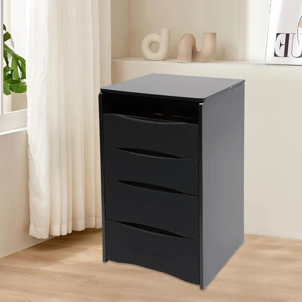 Compact dressing table, small dressing table with flip mirror light and hidden chair, mini dressing table with storage space