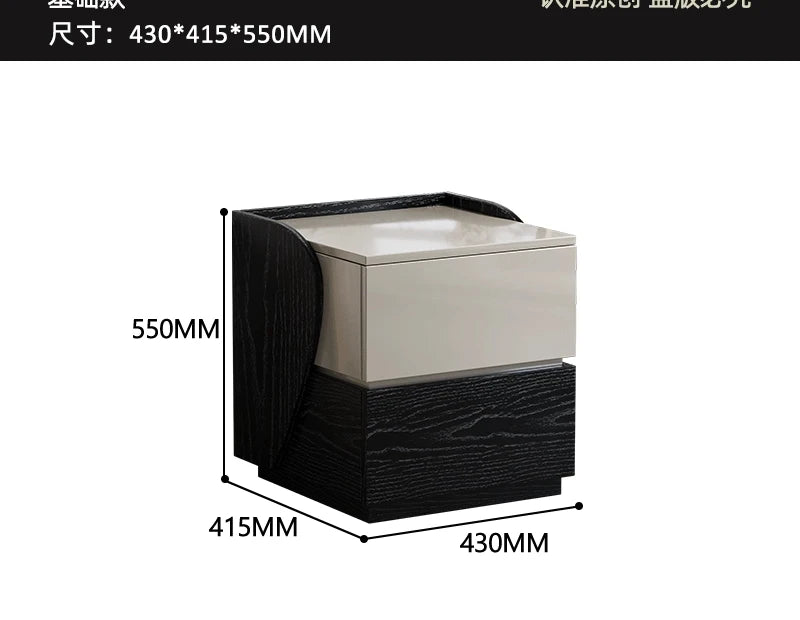 Multifunctional bedside table wireless charging 2024 new master bedroom smart atmosphere light simple modern minimalist storage