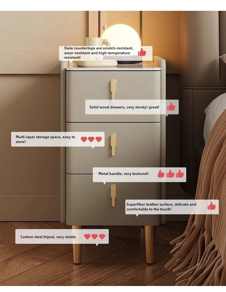 NightGuard™ Ultra-Thin Smart Nightstand with Wireless Charging & Marble Top