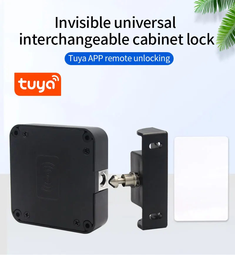 NightGuard™ Tuya Hidden Cabinet Lock RFID Drawer Invisible Electronic Lock App Unlock for Contactless Cabinet Wooden Drawer Cupboard Toolbox