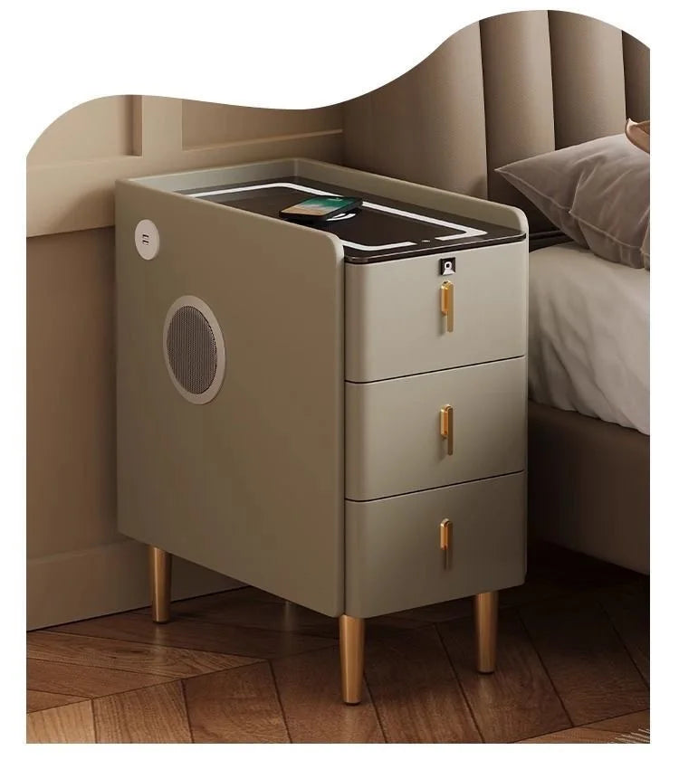 NightGuard™ Ultra-Thin Smart Nightstand with Wireless Charging & Marble Top