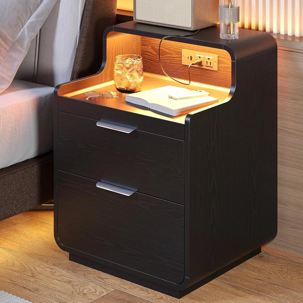 NightGuard™ Nightstand with Charging Station & LED Lights