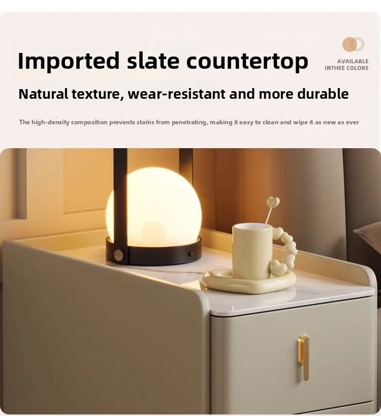 NightGuard™ Ultra-Thin Smart Nightstand with Wireless Charging & Marble Top