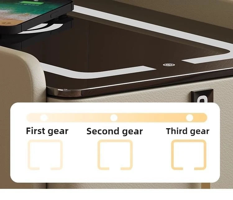 NightGuard™ Ultra-Thin Smart Nightstand with Wireless Charging & Marble Top