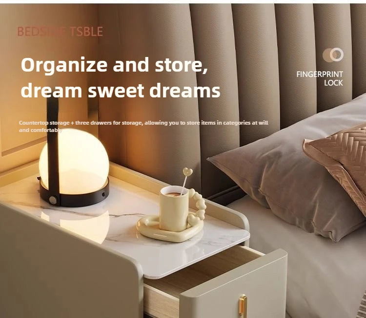 NightGuard™ Ultra-Thin Smart Nightstand with Wireless Charging & Marble Top