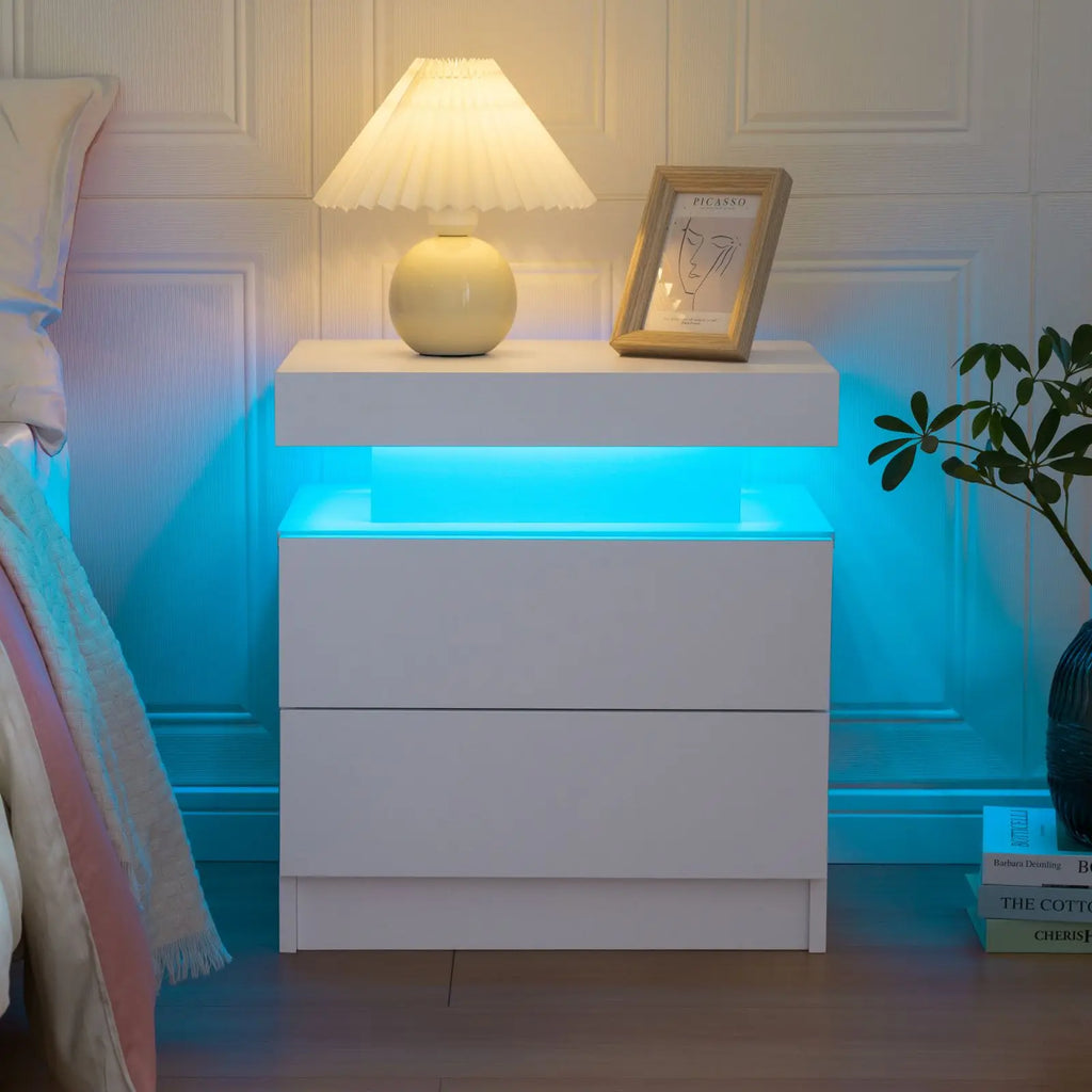 NightGuard™ LED Nightstand with RGB Lights & 2 Drawers