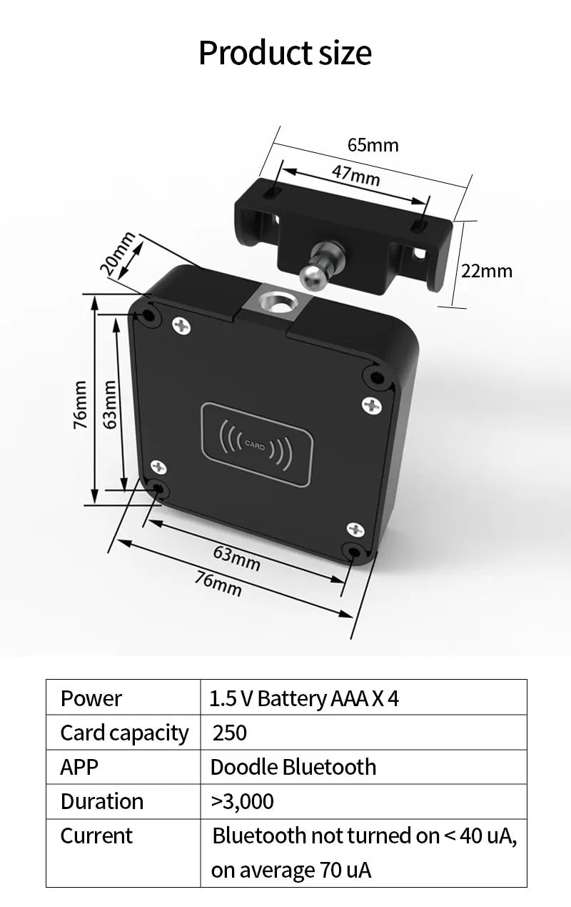 NightGuard™ Tuya Hidden Cabinet Lock RFID Drawer Invisible Electronic Lock App Unlock for Contactless Cabinet Wooden Drawer Cupboard Toolbox
