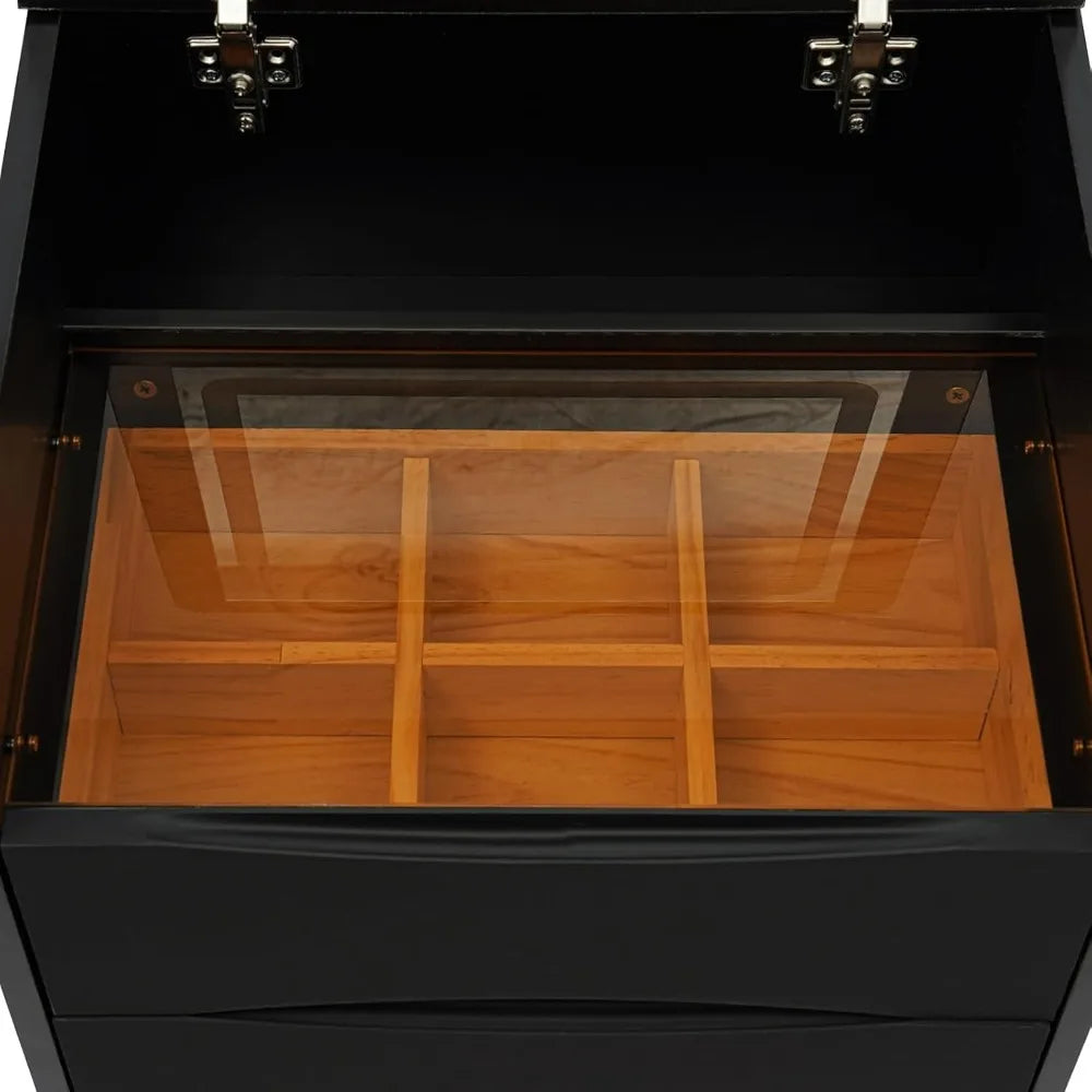 NightGuard™ Beauty Station - Compact Vanity with LED Mirror & Hidden Chair