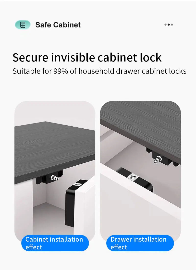 NightGuard™ Tuya Hidden Cabinet Lock RFID Drawer Invisible Electronic Lock App Unlock for Contactless Cabinet Wooden Drawer Cupboard Toolbox