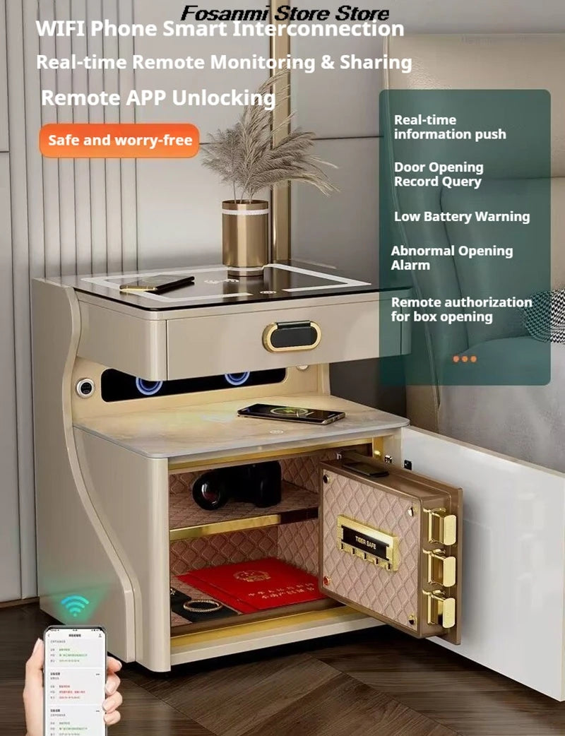 NightGuard™ Elite Safe Cabinet with Wireless Charging & Fingerprint Lock