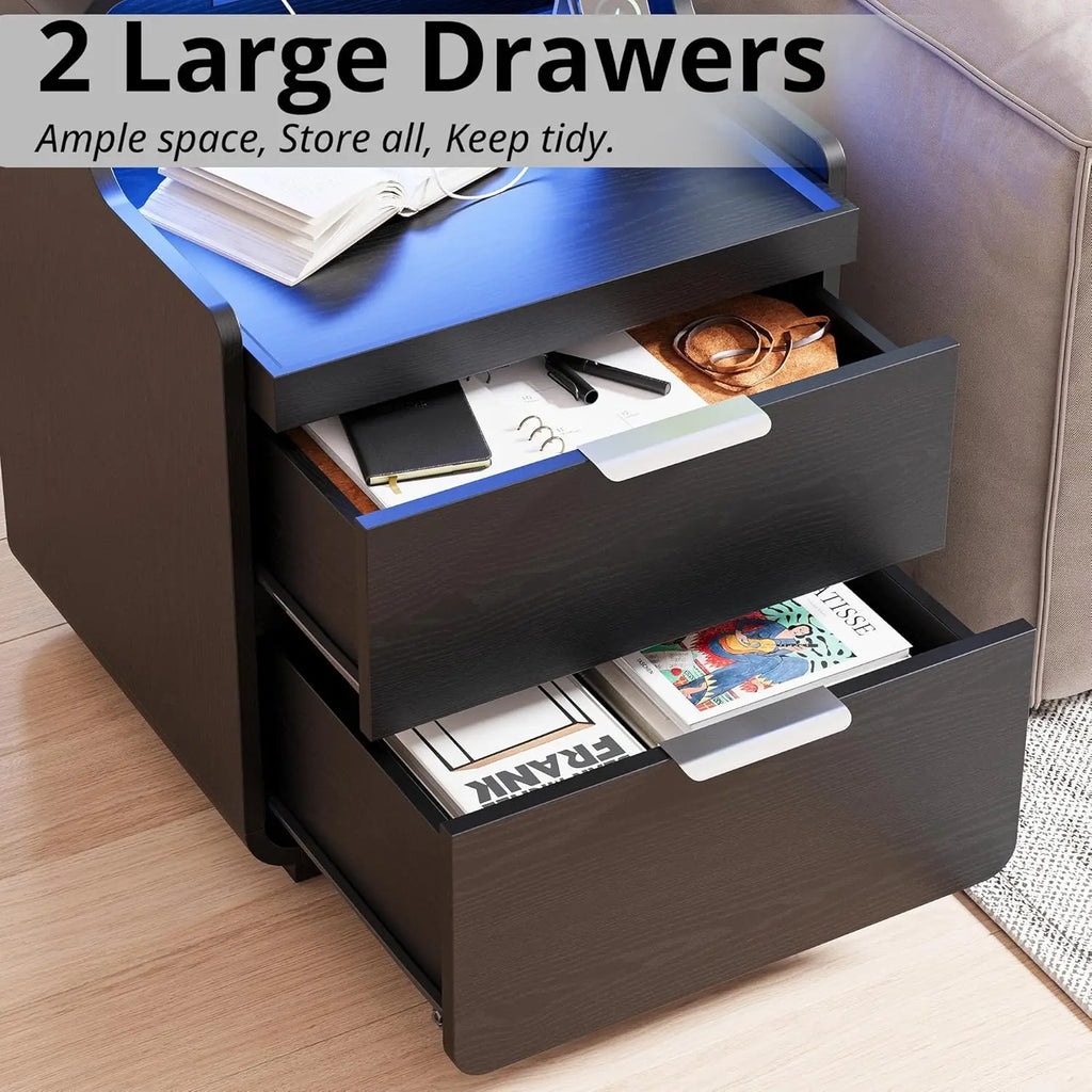 NightGuard™ Nightstand with Charging Station & LED Lights