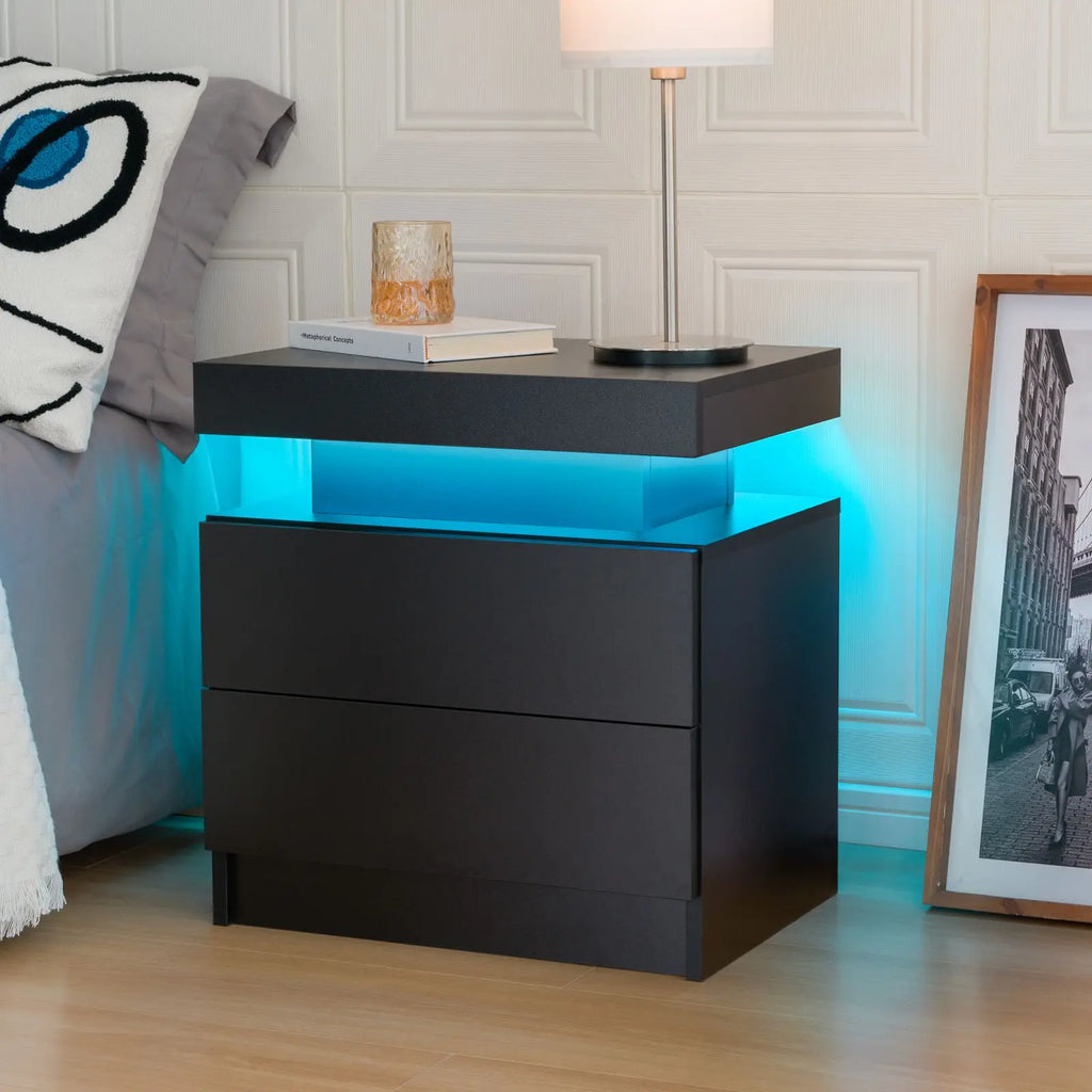 NightGuard™ LED Nightstand with RGB Lights & 2 Drawers