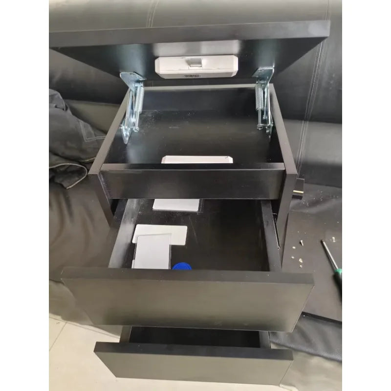 Modern style electronic security lock dresser bedside table with secret drawer compartment for valuables in the living room
