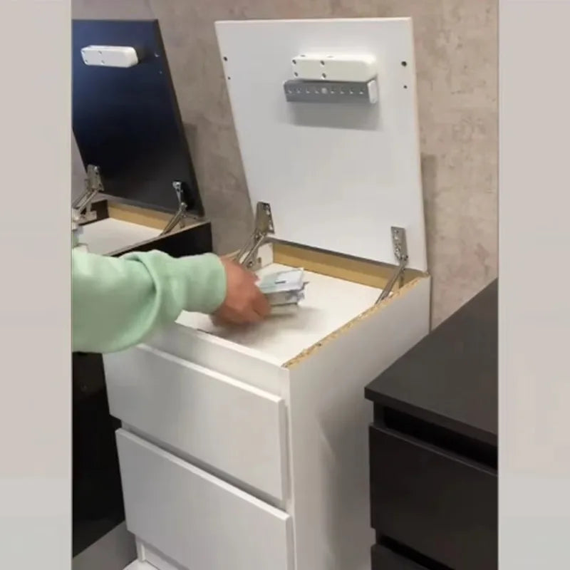 Modern style electronic security lock dresser bedside table with secret drawer compartment for valuables in the living room