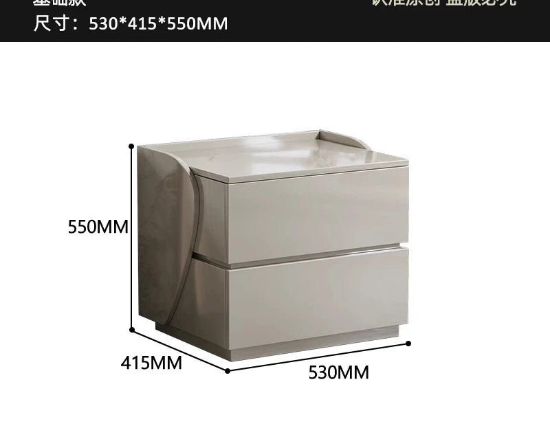 Multifunctional bedside table wireless charging 2024 new master bedroom smart atmosphere light simple modern minimalist storage