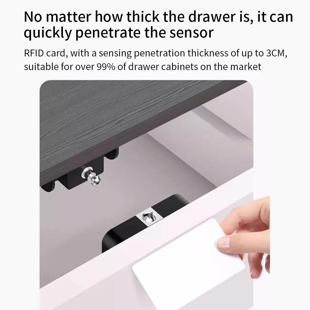 NightGuard™ Tuya Hidden Cabinet Lock RFID Drawer Invisible Electronic Lock App Unlock for Contactless Cabinet Wooden Drawer Cupboard Toolbox