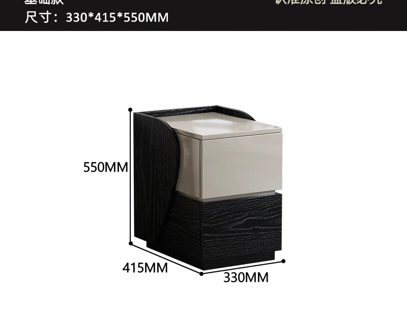 Multifunctional bedside table wireless charging 2024 new master bedroom smart atmosphere light simple modern minimalist storage