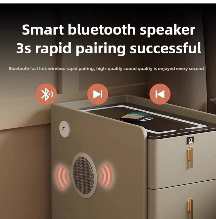 NightGuard™ Ultra-Thin Smart Nightstand with Wireless Charging & Marble Top